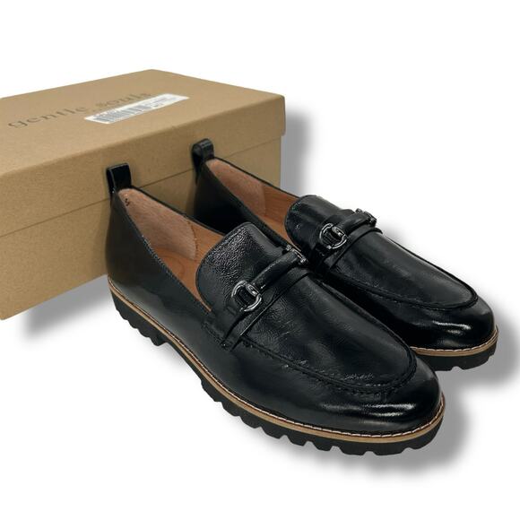 NEW Kenneth Cole Black Leather Loafers SZ 8 Eugene Lug Bit Work Office Goth - Picture 8 of 13